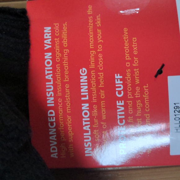 Womens Thermal Black Knit Heat Lockers Gloves Size Large Extra Large NEW - Picture 4 of 6